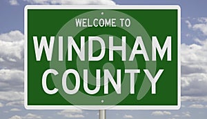 Road sign for Windham County