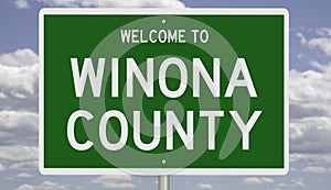 Road sign for Winona County