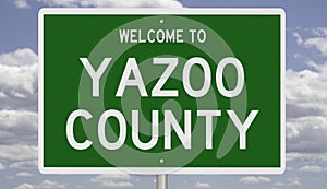 Road sign for Yazoo County