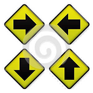 road sign yellow