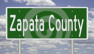 Road sign for Zapata County
