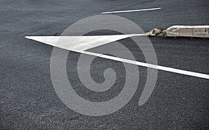 Road signs on asphalt