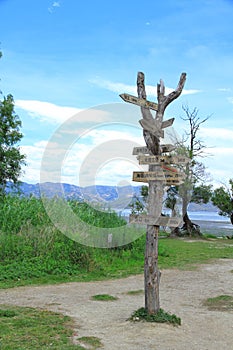 Road signs in Dali Erhai Lake photo