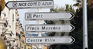 Road Signs Directions In Nice