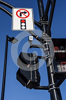 Road signs do not turn right on red lights