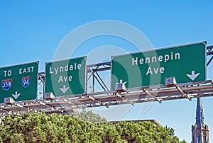 Road signs of Lyndale and Hennepin avenues