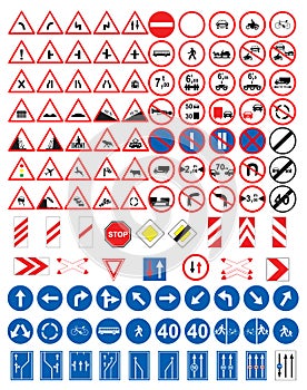 Road signs set