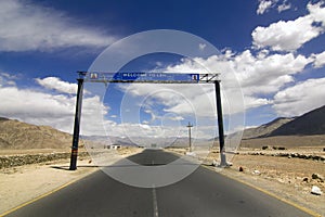 Road signs in Srinagar Leh highway, Ladakh