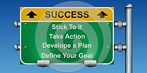 Road signs to success.