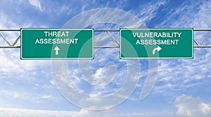 Road signs to Threat and vulnerability assessment photo