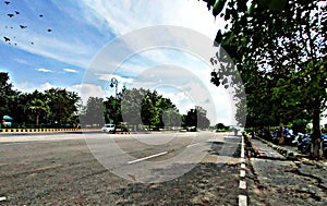 blue sky and empty road