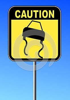 Road slippery sign