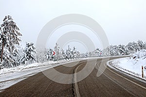 Road and snow