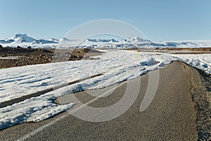 Road with snow and ice