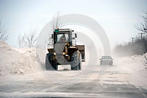 Road in snow storm