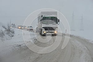 Road in snow storm