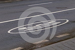 Road speed limit markings. Background with copy space for text
