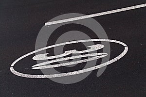 Road speed limit markings. Background with copy space for text