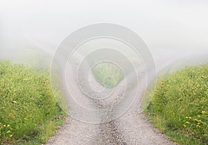 Road splitting in two different directions