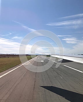 Road for start flying airplane airport