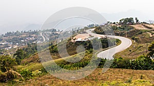 Road on a steep hill