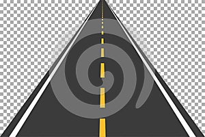 Road street with asphalt,highway. Speedway for transport. Isolated.Vector illustration.