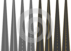 Road street with asphalt,highway. Speedway for transport. Isolated.Vector illustration.