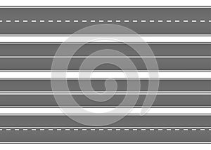 Road street with asphalt. Highway, speedway, way for transport. Isolated vector illustration.
