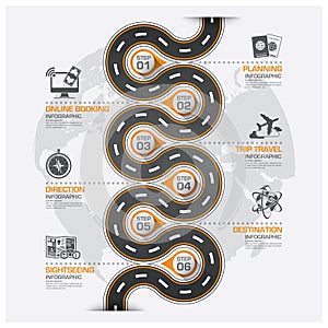 Road And Street Business Travel Curve Route Infographic Diagram