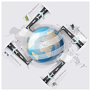 Road And Street Runway Travel And Journey World Map Business Inf