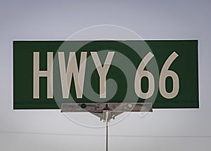 Road/street sign Highway 66 Arizona
