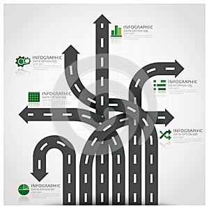 Road And Street Traffic Sign Business Infographic With Weaving A