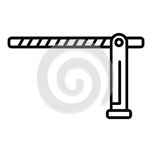 Road striped barrier icon outline vector. Sign caution