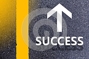 Road of successful concept. road and sunlight