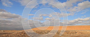 Road at sunset crossing the Karakum desert in Turkmenistan