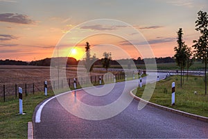 Road sunset sky summer landscape travel empty highway nature asphalt rural way transportation beautiful sunrise scenery trip route