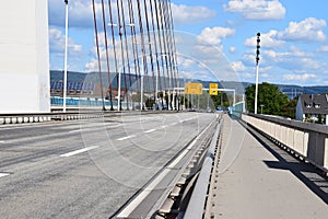 road on suspension bridge RaiffeisenbrÃ¼cke