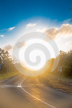 Road taken nearby Brisbane city in Queensland, Australia. Australia is a continent located in the south part of the earth In summe