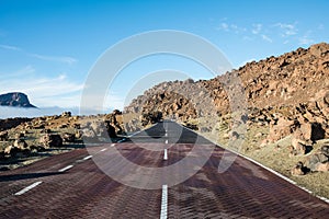 On the road for the Teide in Tenerife, Spain