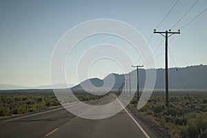 Road with Telegraph poles photo