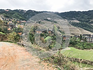 road on terraced hills in Dazhai village