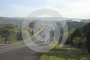 Road in the Texas Hill Country near sundown