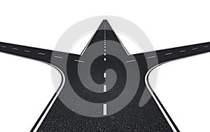 Road with three ways