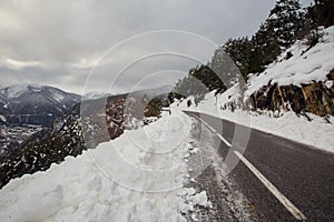 Road throung  the hills of Soldeu, Andorra