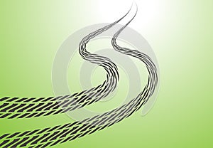 Road tires path car tracks vector