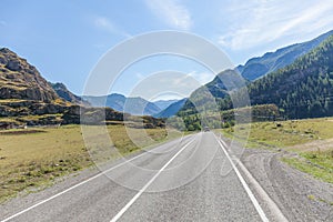 Road to Altai Mountains, Altai region, Siberia, Russia