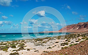 The road to Archer, the protected sand dunes area in Socotra, Yemen