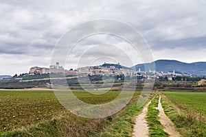 The road to Assisi, Umbria, Italy