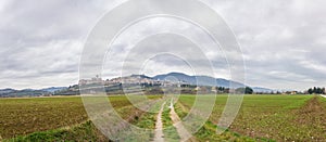 The road to Assisi, Umbria, Italy. Panorama