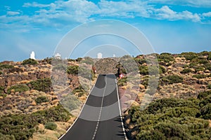 A road in to Astronomical observatory in La Palma, Tenerife